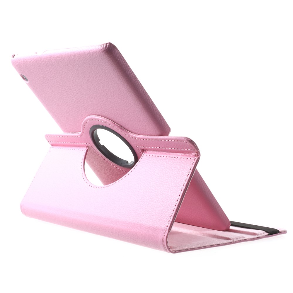 For Huawei MediaPad T3 10 Litchi Grain 360 Degree Rotary Leather Stand Cover - Pink-5