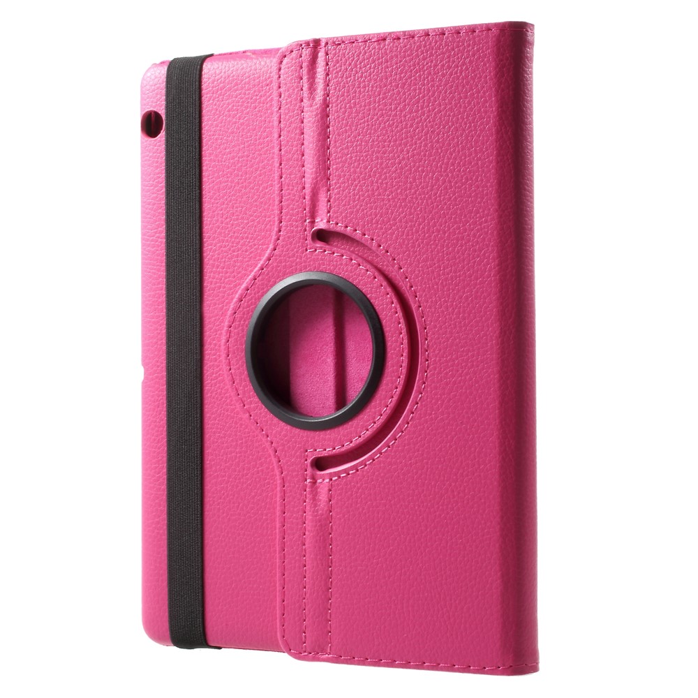 Litchi Grain 360 Degree Rotary Stand Leather Tablet Cover for Huawei MediaPad T3 10 - Rose-1