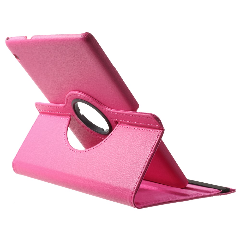 Litchi Grain Leather Protective Case Con 360 Grados de Diseño de Stand Rotativo Para Huawei MediaPad T3 10 - Rosa-5