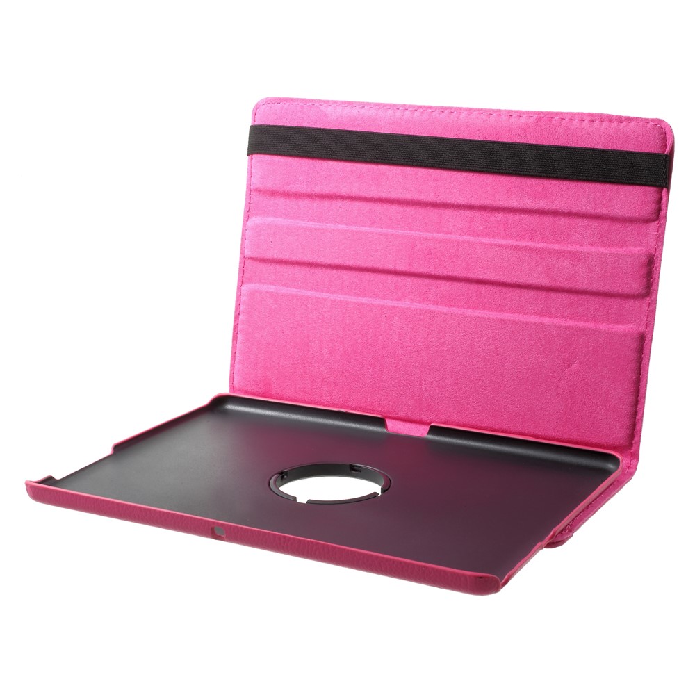 Litchi Grain Leather Protective Case Con 360 Grados de Diseño de Stand Rotativo Para Huawei MediaPad T3 10 - Rosa-6