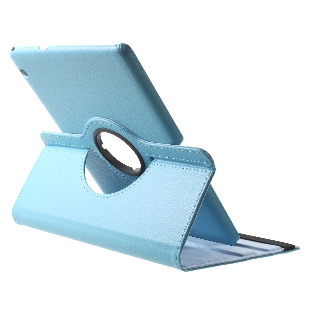 For Huawei MediaPad T3 10 Litchi Grain 360 Degree Rotary Stand Leather Shell - Baby Blue-5