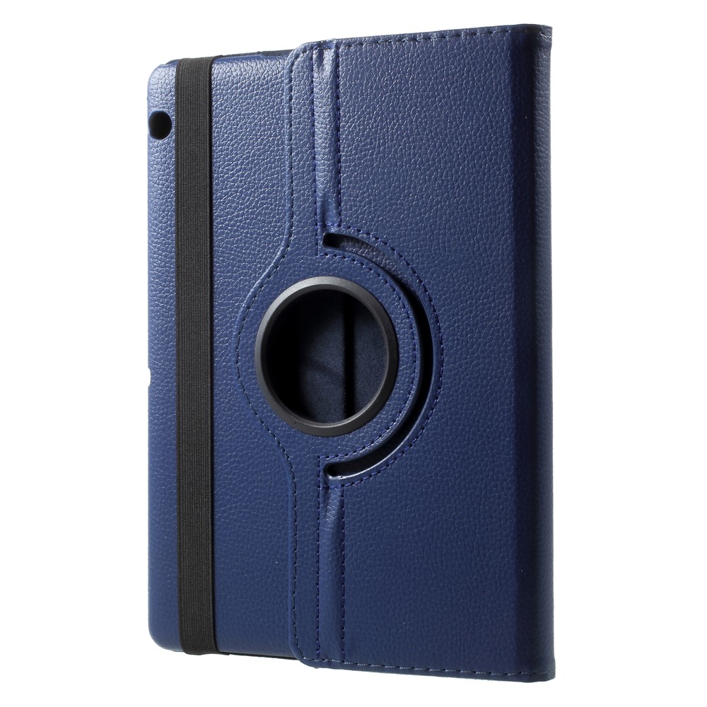 Litchi Grain 360 Degree Rotary Leather Stand Shell for Huawei MediaPad T3 10 - Dark Blue-1