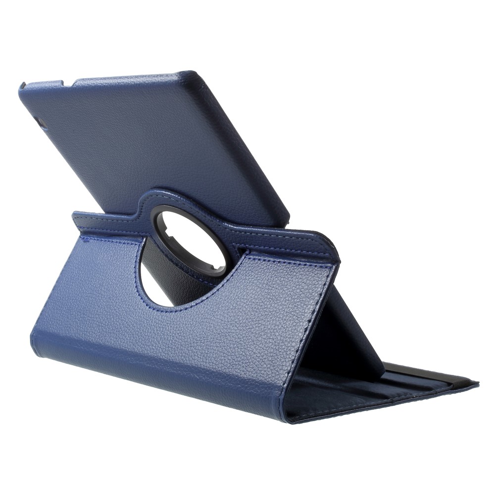 Litchi Grain 360 Degree Rotary Leather Stand Shell for Huawei MediaPad T3 10 - Dark Blue-5