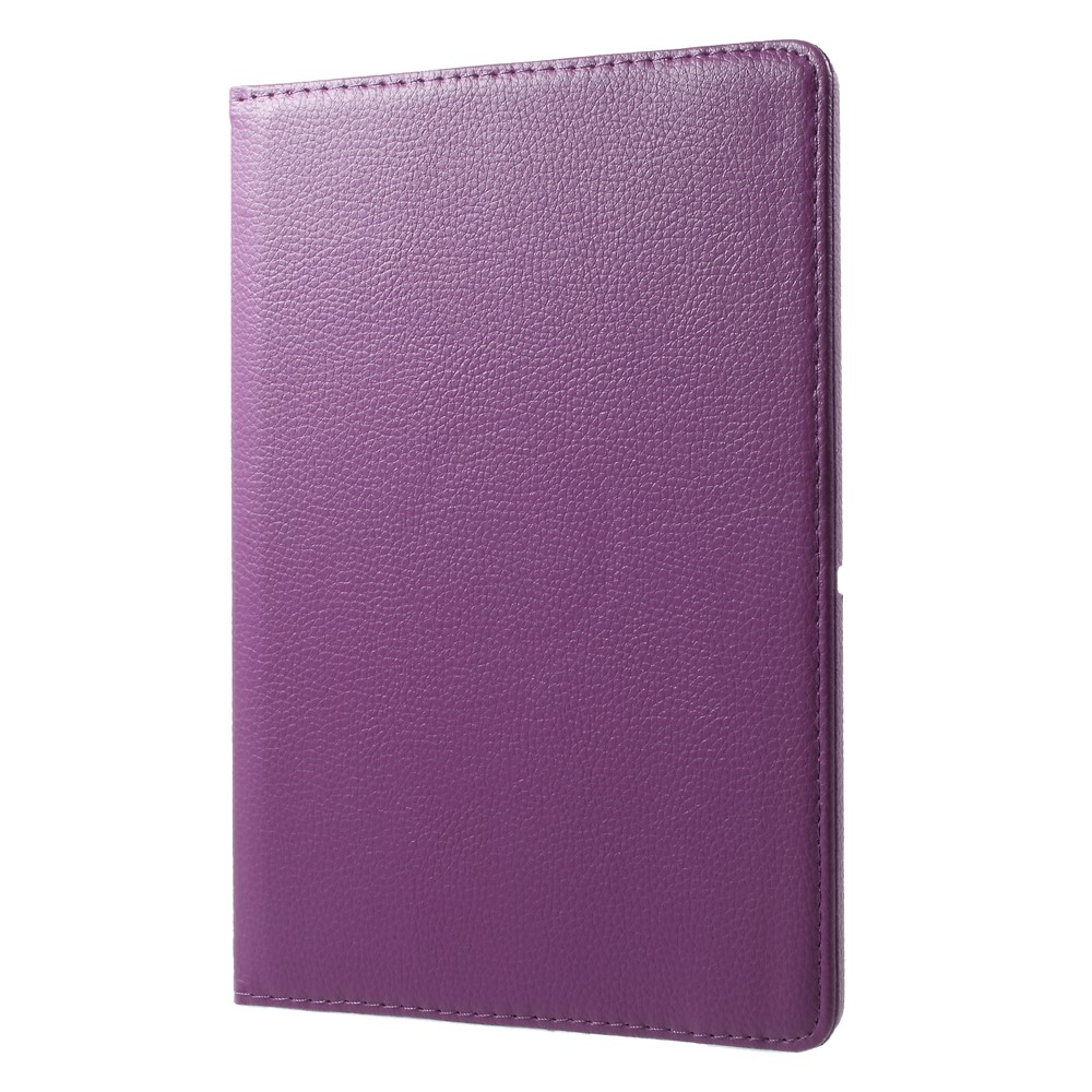 Para Huawei Mediapad T3 10 Litchi Grain Cubierta Protectora De Cuero Del Soporte Giratorio De 360 ??grados - Púrpura-3