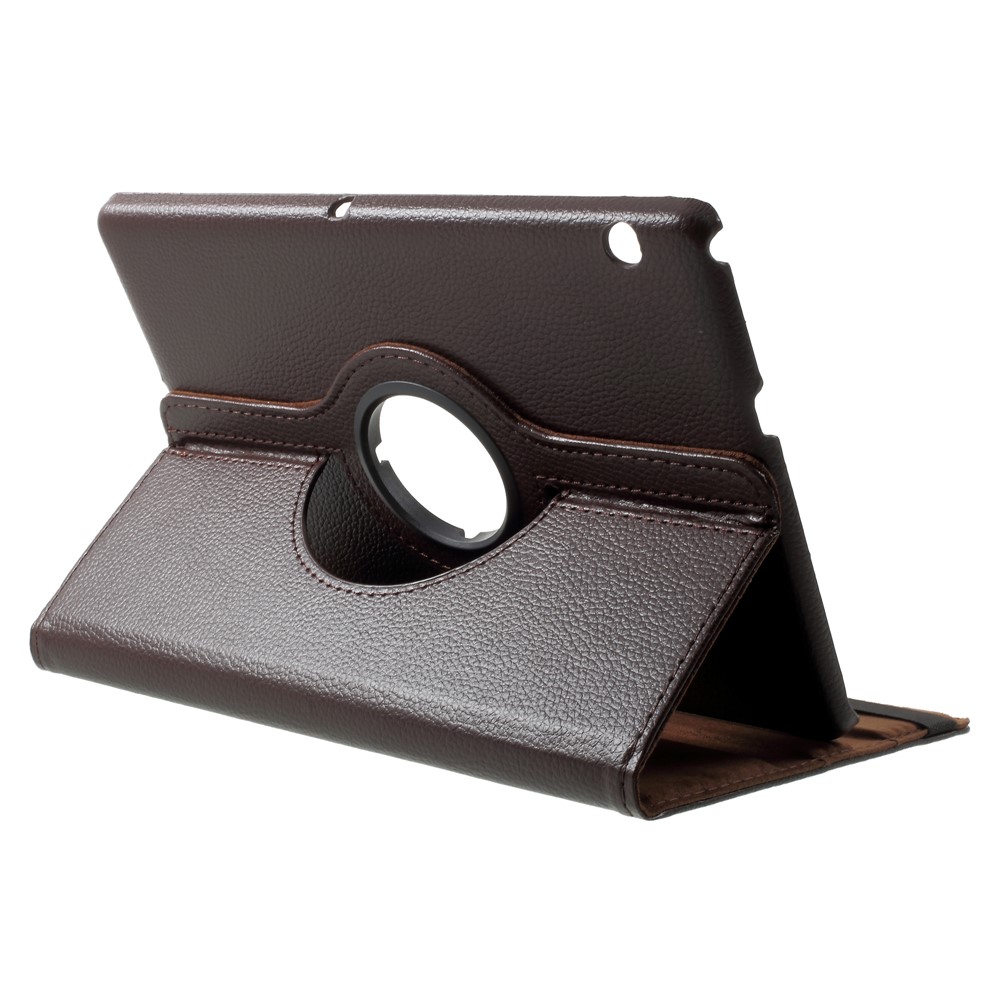 For Huawei MediaPad T3 10 Litchi Grain 360 Degree Rotary Stand Leather Flip Case - Brown-4
