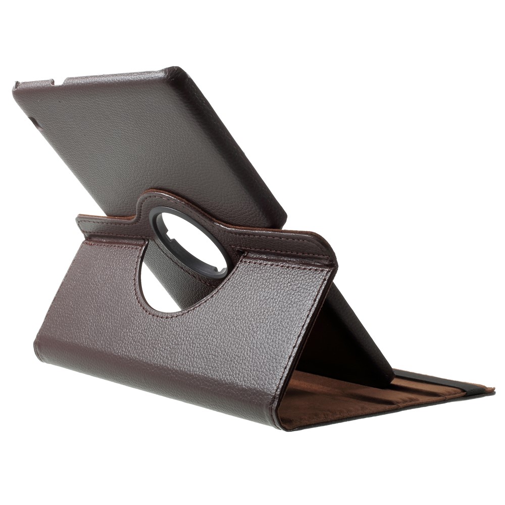 For Huawei MediaPad T3 10 Litchi Grain 360 Degree Rotary Stand Leather Flip Case - Brown-5