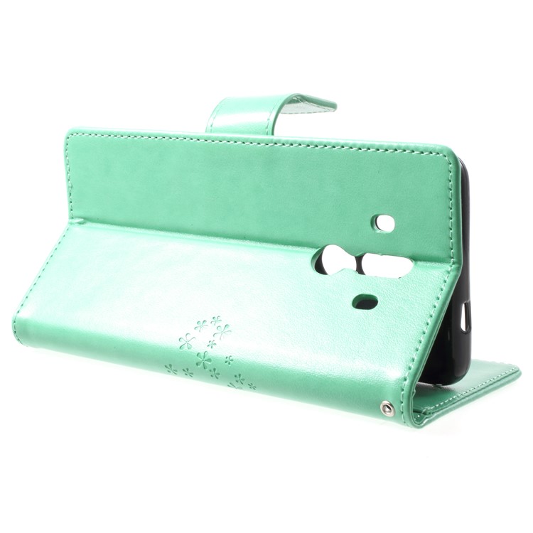 Imprint Tree Owl Wallet Leather Stand Cover for Huawei Mate 10 Pro - Green-4