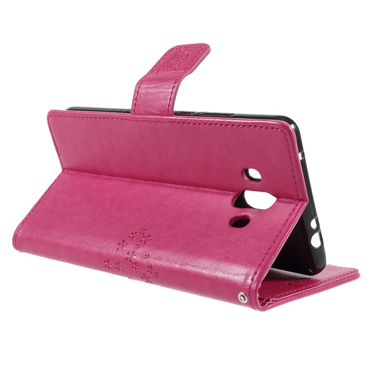 Imprint Tree Owl Magnetic Wallet PU Leather Casing with Stand for Huawei Mate 10 - Rose-5