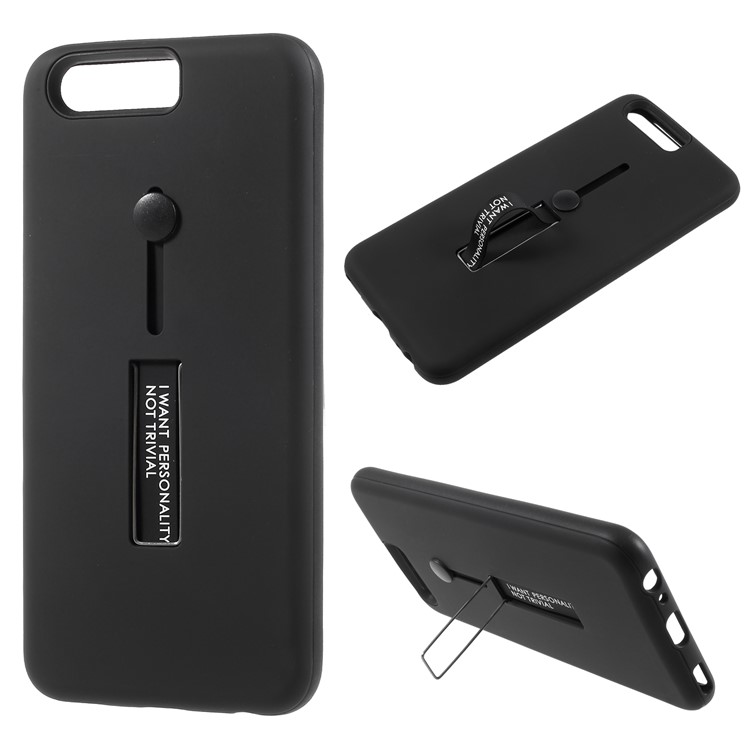 Detachable TPU+PC Combo Heat Dissipation Back Case with Invisible Kickstand for Huawei P10 - Black-1