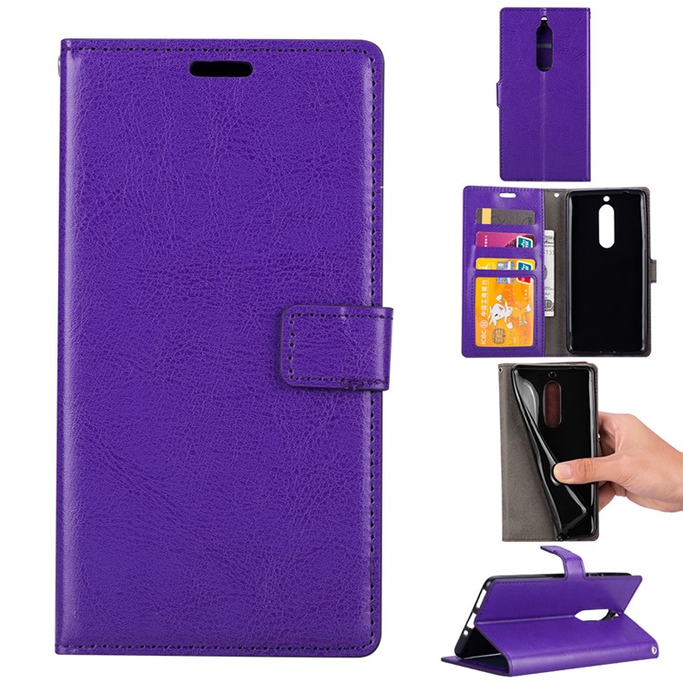 BTRCASE Crazy Horse PU Leather Wallet Case for Huawei Mate 10 Lite / nova 2i / Maimang 6 - Purple-1