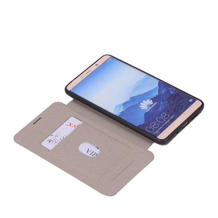 Litchi Texture Flip Leather Stand Card Slot Case for Huawei Mate 10 - Black-10