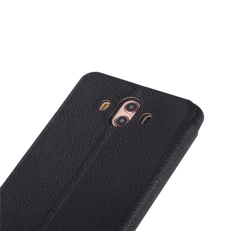 Litchi Texture Flip Leather Stand Card Slot Case for Huawei Mate 10 - Black-13
