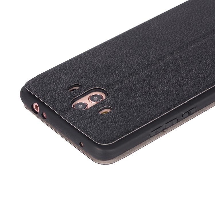 Litchi Texture Flip Leather Stand Card Slot Case for Huawei Mate 10 - Black-14