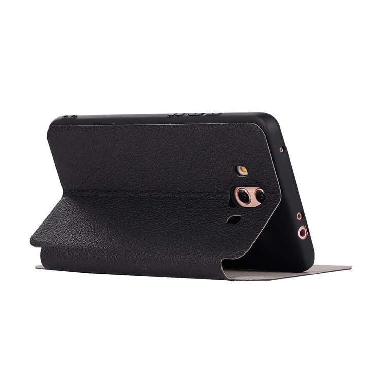 Litchi Texture Flip Leather Stand Card Slot Case for Huawei Mate 10 - Black-8