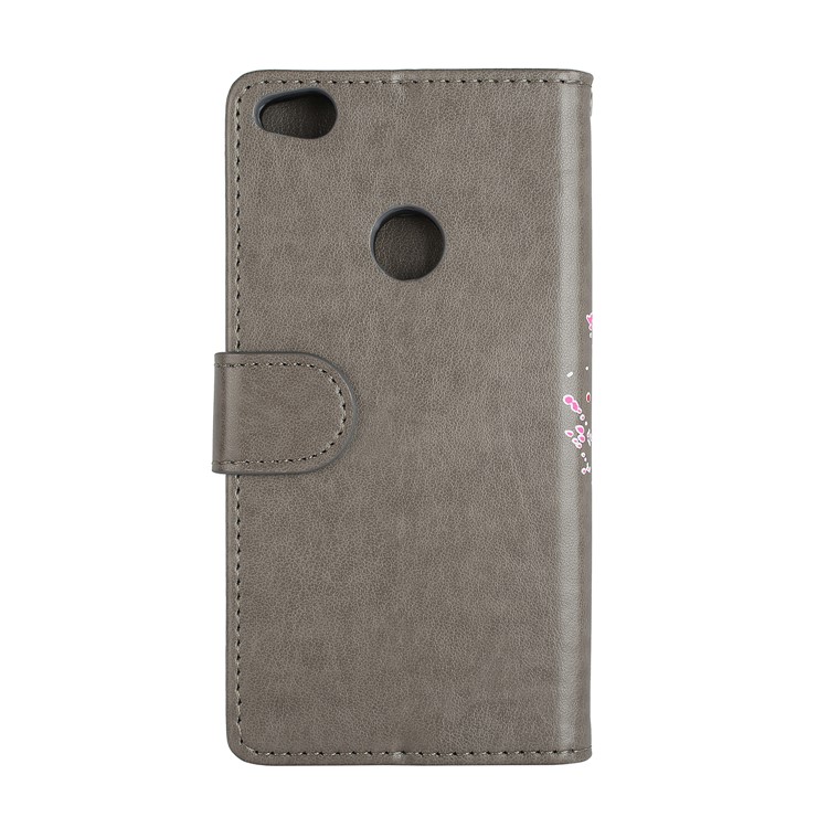 Flamingo Pattern Flash Powder PU Leather Wallet Case for Huawei P8 Lite (2017) / Honor 8 Lite - Grey-3