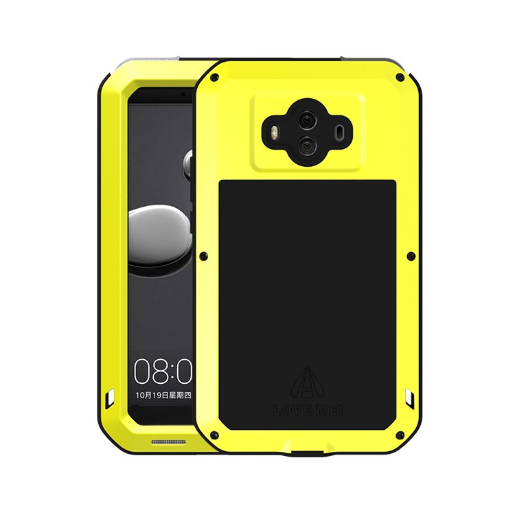 LOVE MEI Powerful Shockproof Drop-proof Dust-proof Mobile Phone Case Accessory for Huawei Mate 10 - Yellow-1