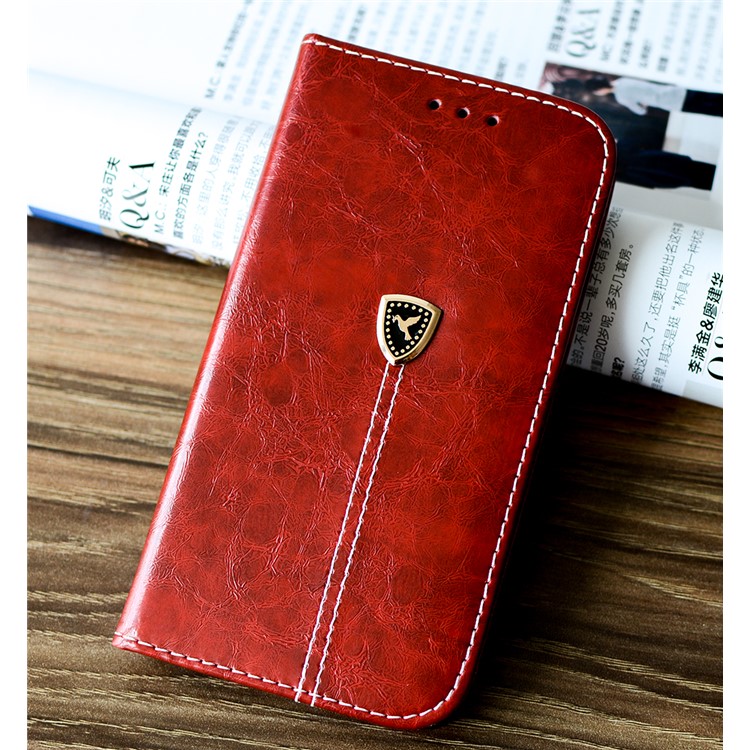 Dove of Peace Pattern Leather Wallet Case for Huawei P8 Lite (2017) / Honor 8 Lite - Red-1