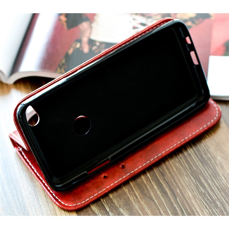 Dove of Peace Pattern Leather Wallet Case for Huawei P8 Lite (2017) / Honor 8 Lite - Red-6