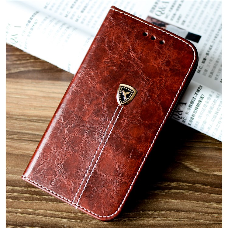 Dove of Peace Pattern Phone Leather Wallet Case for Huawei P8 Lite (2017) / Honor 8 Lite - Dark Brown-1
