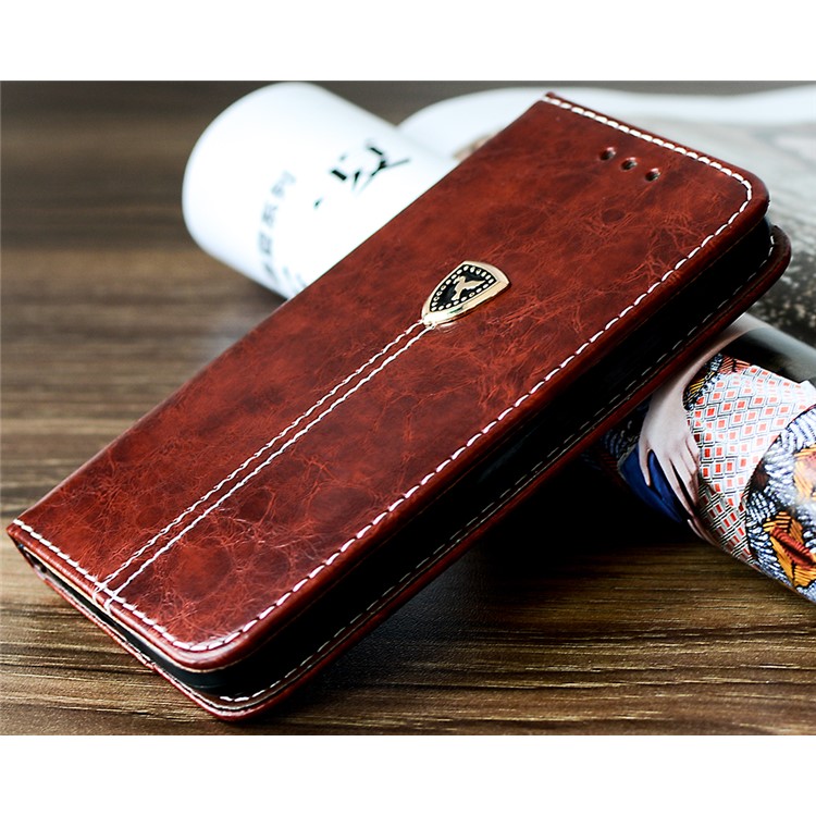 Dove of Peace Pattern Phone Leather Wallet Case for Huawei P8 Lite (2017) / Honor 8 Lite - Dark Brown-3