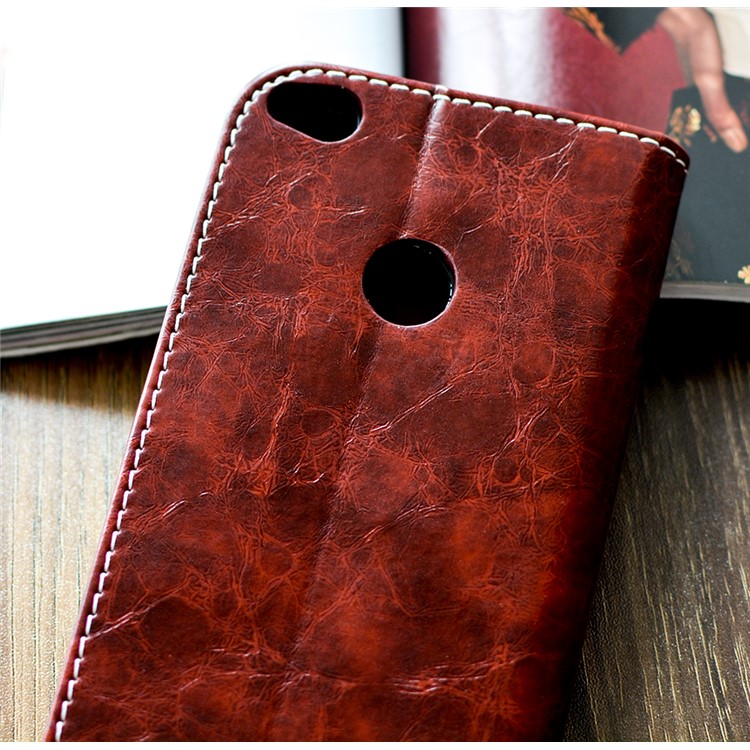 Dove of Peace Pattern Phone Leather Wallet Case for Huawei P8 Lite (2017) / Honor 8 Lite - Dark Brown-5