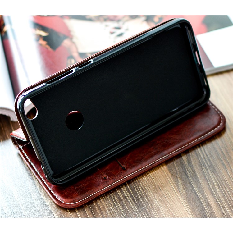 Dove of Peace Pattern Phone Leather Wallet Case for Huawei P8 Lite (2017) / Honor 8 Lite - Dark Brown-6