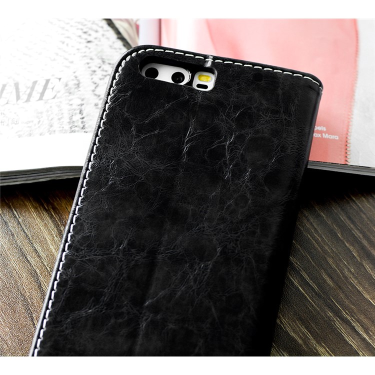 Dove of Peace Pattern Leather Wallet Case for Huawei P10 - Black-2