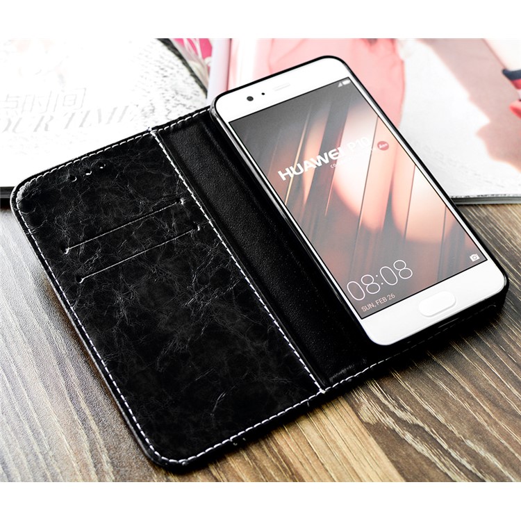 Dove of Peace Pattern Leather Wallet Case for Huawei P10 - Black-5