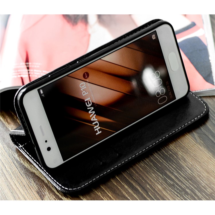 Dove of Peace Pattern Leather Wallet Case for Huawei P10 - Black-6