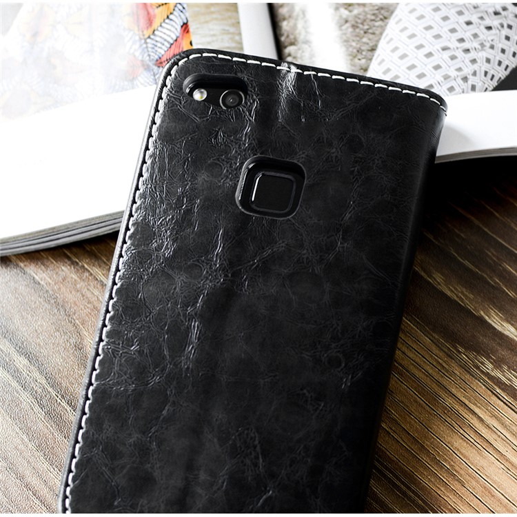 Peace Dove Series PU Leather Wallet Stand Phone Casing for Huawei P10 Lite - Black-2