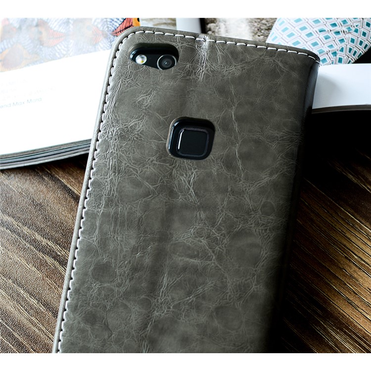 Peace Dove Series PU Leather Wallet Stand Cell Phone Flip Cover for Huawei P10 Lite - Grey-2