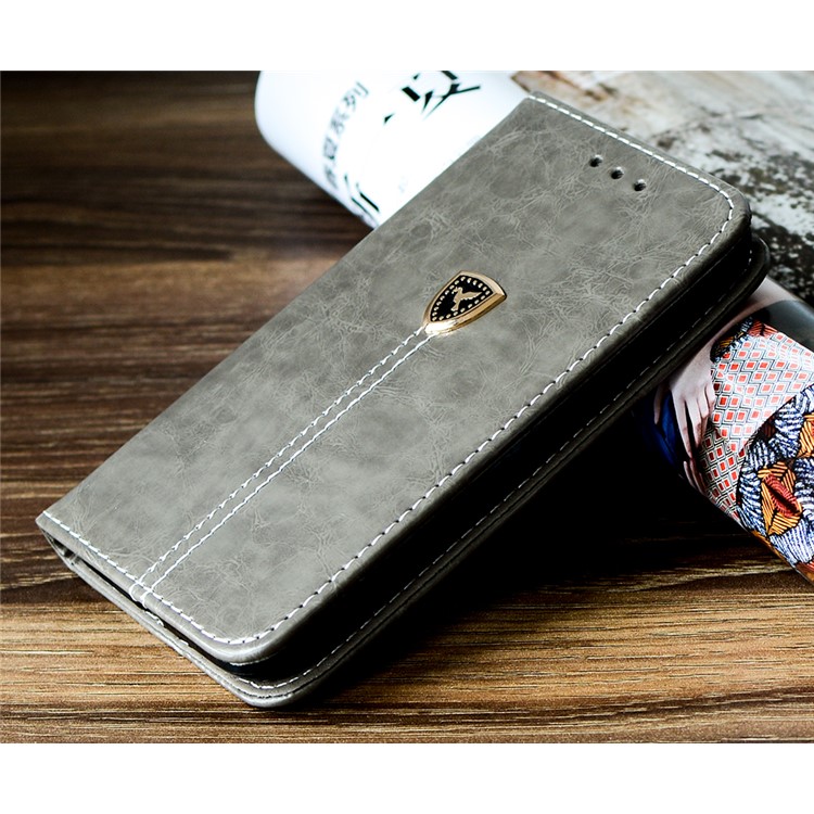 Peace Dove Series PU Leather Wallet Stand Cell Phone Flip Cover for Huawei P10 Lite - Grey-6