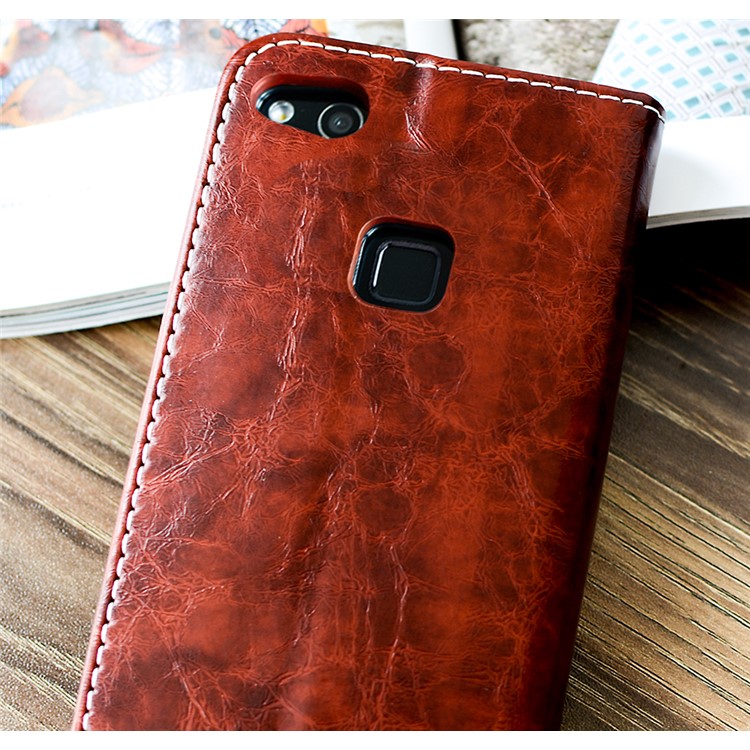 Peace Dove Series PU Leather Protection Mobile Case Accessory for Huawei P10 Lite - Dark Brown-2