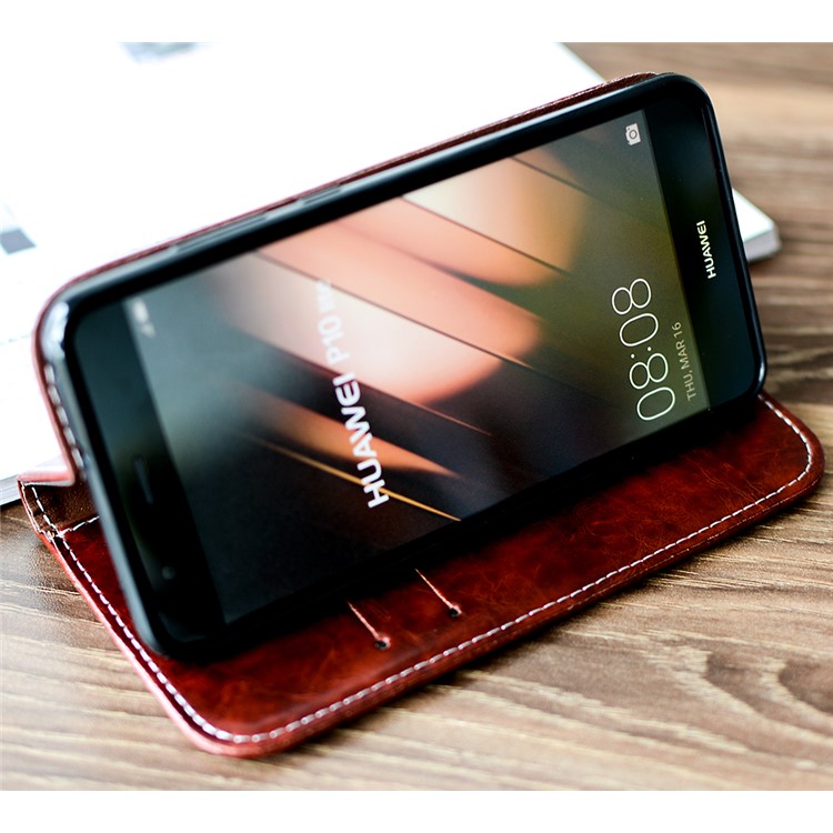 Peace Dove Series PU Leather Protection Mobile Case Accessory for Huawei P10 Lite - Dark Brown-3