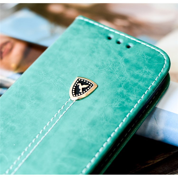 Peace Dove Series PU Leather Card Holder Phone Casing for Huawei P10 Lite - Cyan-5