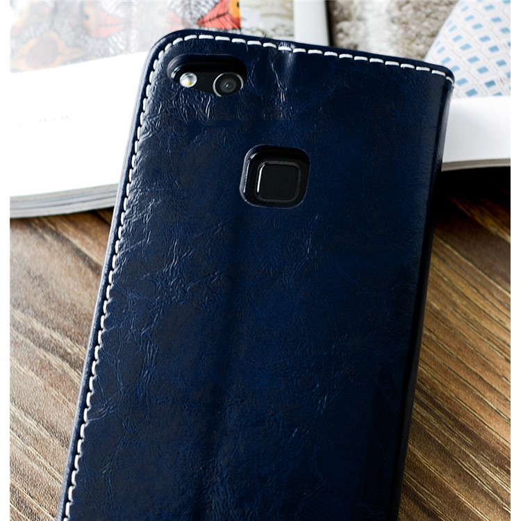 Peace Dove Series Wallet Stand Leather Phone Shell Accessory for Huawei P10 Lite - Blue-2