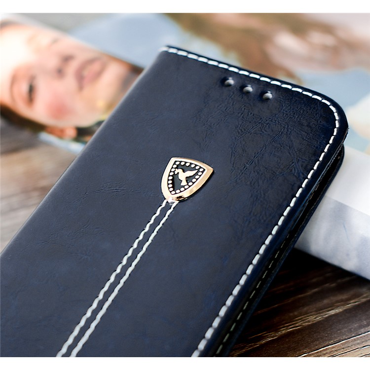 Peace Dove Series Wallet Stand Leather Phone Shell Accessory for Huawei P10 Lite - Blue-5