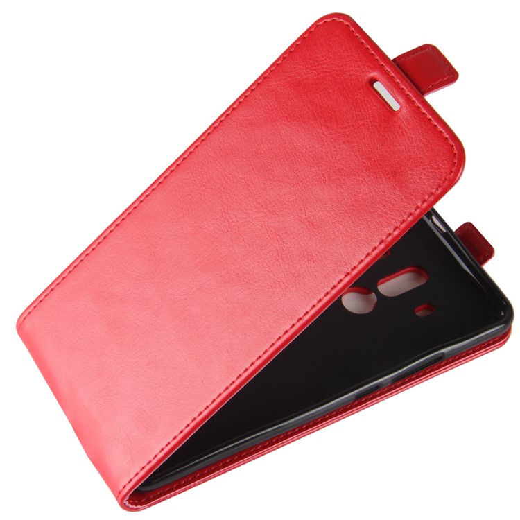 Crazy Horse Leather Magnetic Vertical Flip Mobile Phone Case with Card Holder for Huawei Mate 10 Pro - Red-4