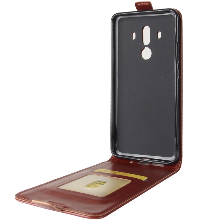 For Huawei Mate 10 Pro Crazy Horse Vertical Flip Leather Magnetic Phone Protective Cover Case - Brown-4