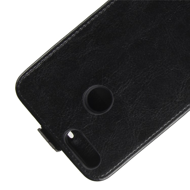 Crazy Horse Vertical Flip Leather Phone Casing with Photo Slot for Huawei Honor 7X - Black-3