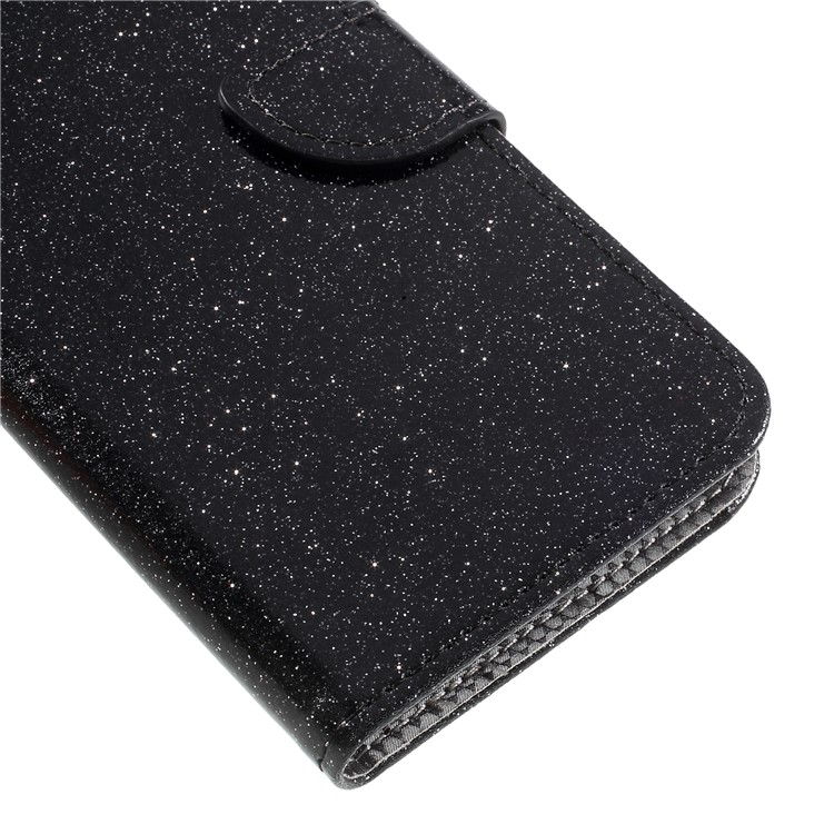Flash Powder Leather Wallet Cellphone Cover for Huawei Mate 10 - Black-7