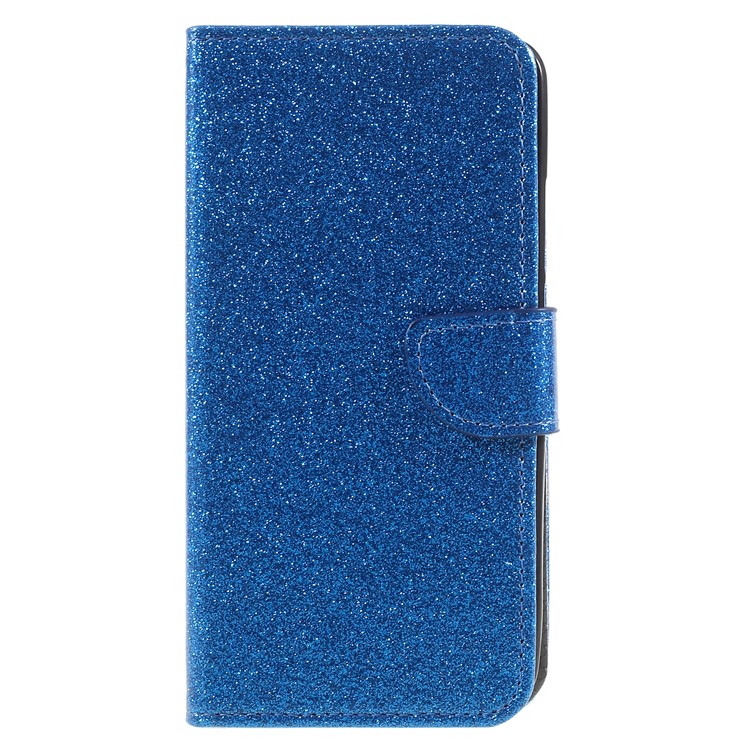 Flash Powder Leather Wallet Protective Casing for Huawei Mate 10 - Blue-1