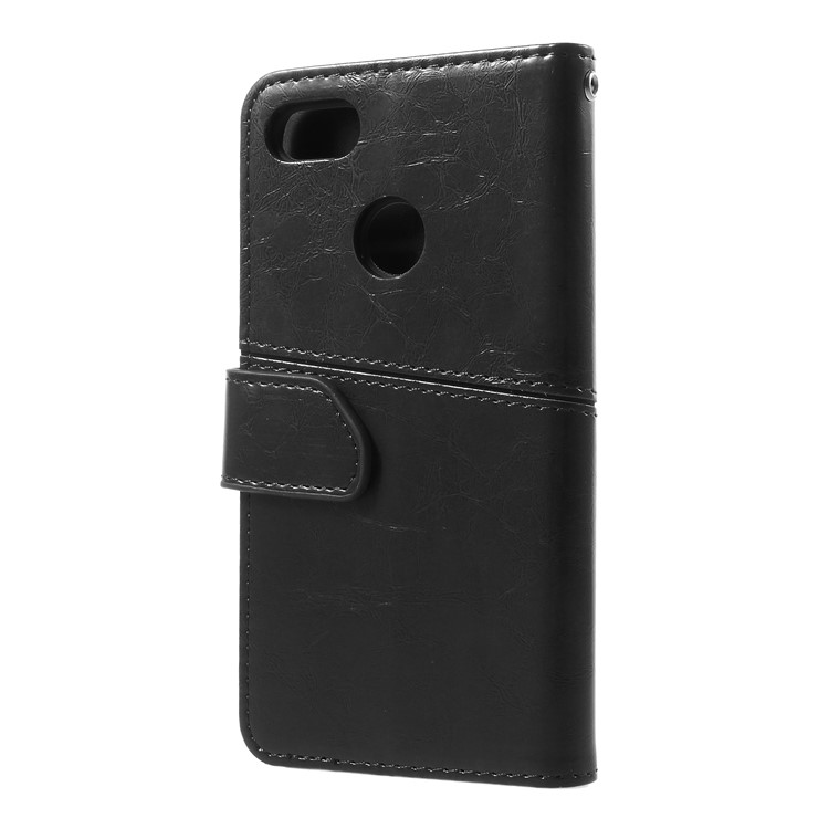 K'TRY Geometric Splicing Series Wallet Leather Case for Huawei P9 lite mini / Enjoy 7 / Y6 Pro (2017) - Black-4