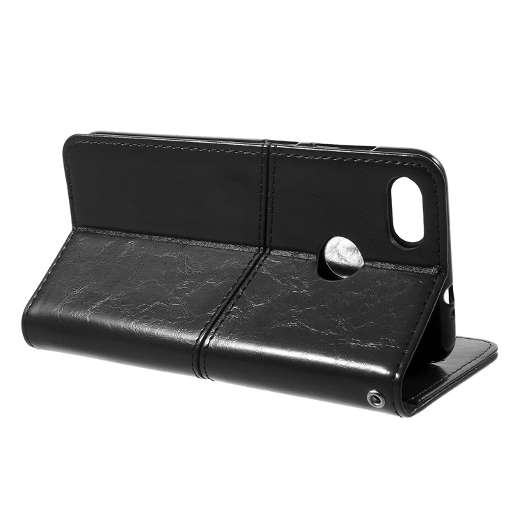 K'TRY Geometric Splicing Series Wallet Leather Case for Huawei P9 lite mini / Enjoy 7 / Y6 Pro (2017) - Black-5