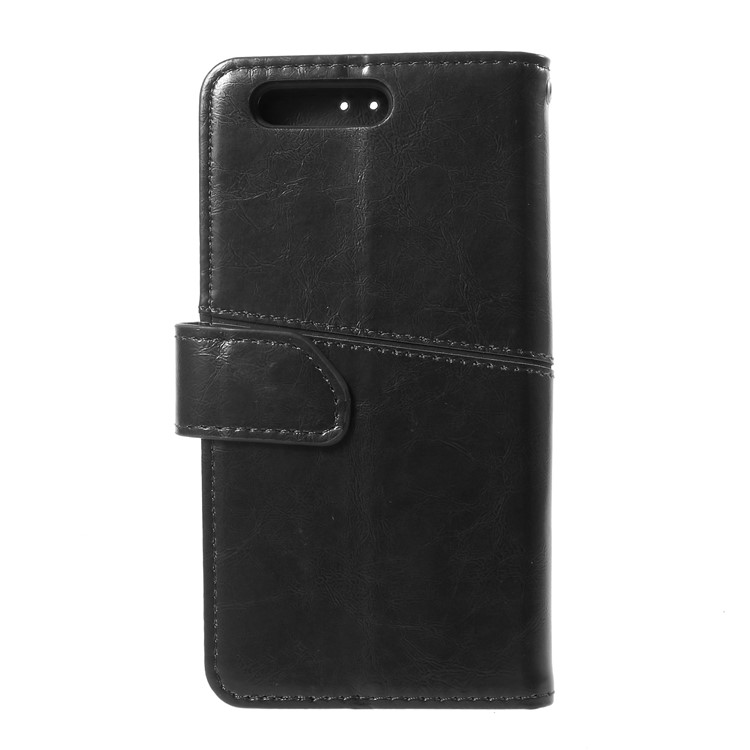 K'TRY for Huawei P10 Geometric Splicing Series Leather Wallet Case - Black-2