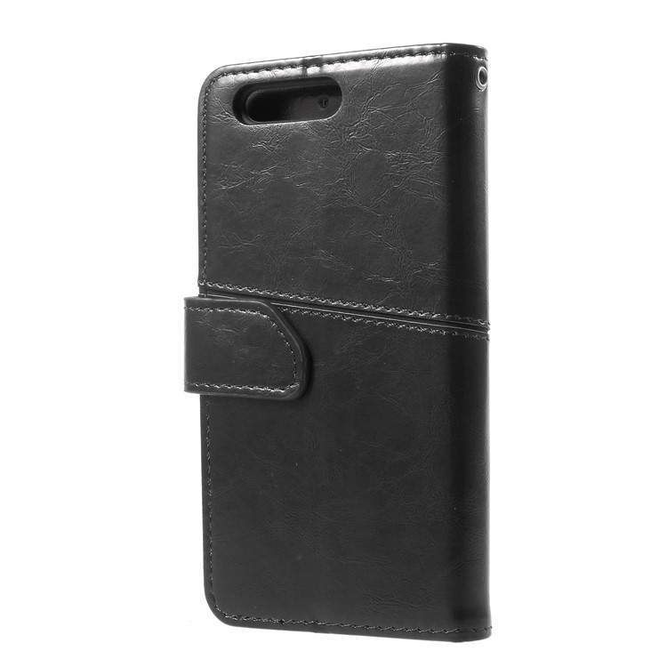 K'TRY for Huawei P10 Geometric Splicing Series Leather Wallet Case - Black-4