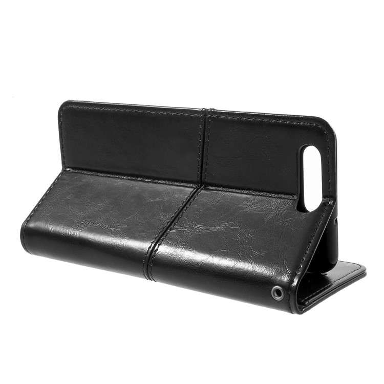 K'TRY for Huawei P10 Geometric Splicing Series Leather Wallet Case - Black-5
