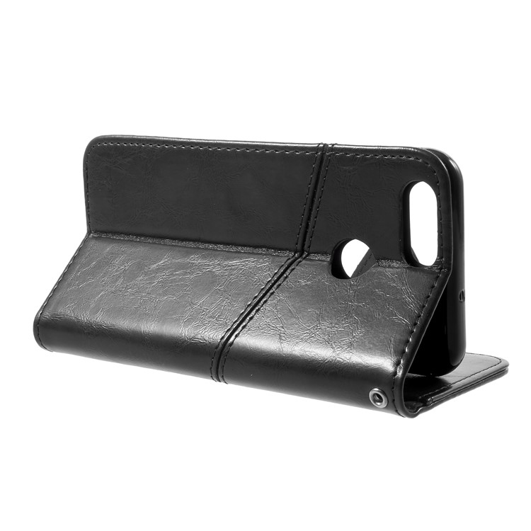 K'TRY Geometric Splicing Series for Huawei Nova 2 Leather Stand Wallet Case - Black-5