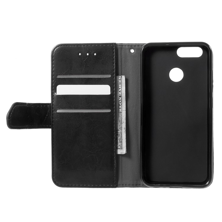 K'TRY Geometric Splicing Series for Huawei Nova 2 Leather Stand Wallet Case - Black-6