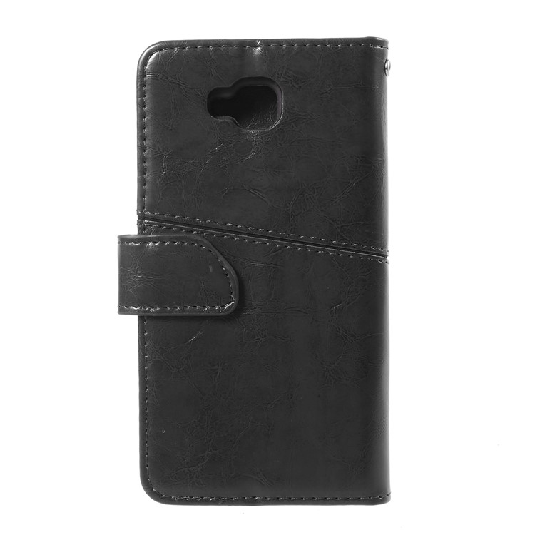 K'TRY Geometric Splicing Series Stand Wallet PU Leather Case for Huawei Honor 5c/7 Lite/GT3 - Black-2